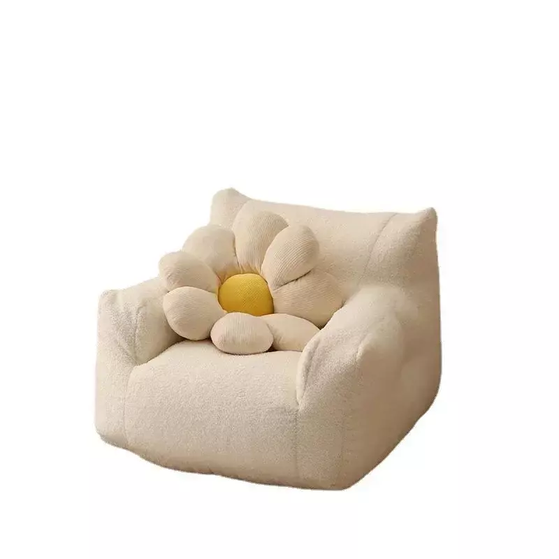 Sofá infantil de lã e linho de algodão, sofá preguiçoso, tecido bonito, bebê pequeno cadeira de leitura, sofá de cordeiro removível, lavável