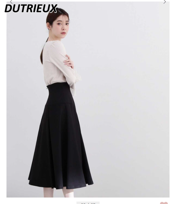 Юбка женская плиссированная средней длины, элегантная большая однотонная Милая универсальная в японском стиле, с высокой талией, весна-лето