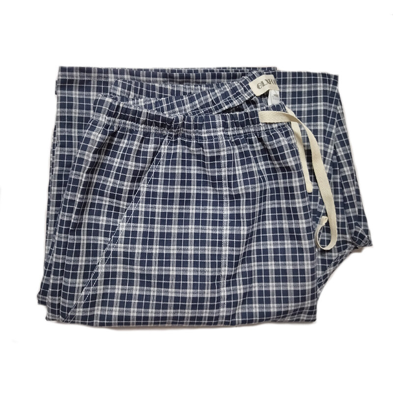 Хлопковая клетчатая весенне-Летняя мужская пижама в стиле унисекс, брюки для сна, Мужская пижама, домашняя одежда