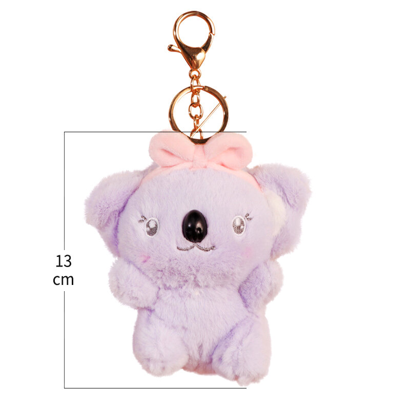 Cartoon Headband Koala Plush Doll Pendant Cute Creative Couple Key Chain Desktop Car Decoration Small Gift