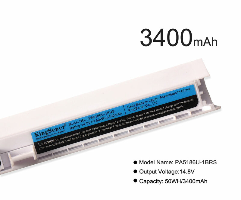 KingSener-Bateria para Toshiba Satellite, PA5186U, PA5185U, C55, C55D, C55T, L55, L50-B, L55D, L55T, C55-B, C55-B5299, 45WH, 50WH