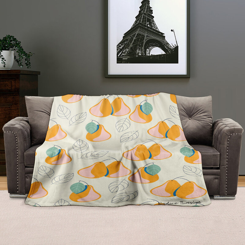 Cobertor Estampado de Frutas Infantil, Flanela Desenhos Animados, Ar Condicionado, 4 Temporada