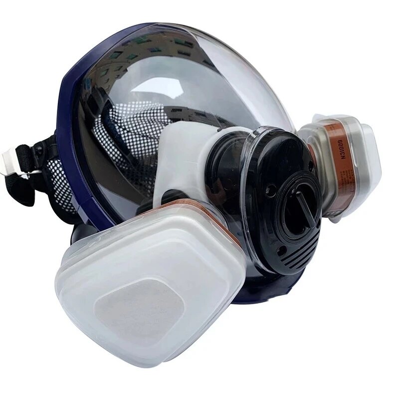 Multifunktion ale Gasmaske ultra transparente, vollständig versiegelte Schutz maske Industrielle Sprüh farbe Kerns trah lungs gasmaske