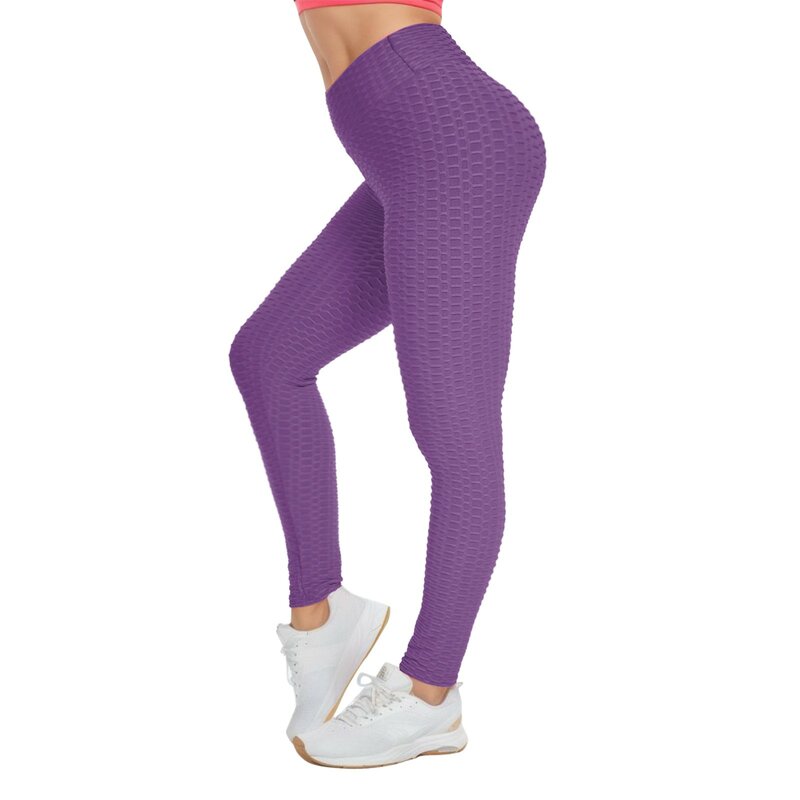 High Waisted Jacquard Seersucker Yoga Leggings for Women Yoga Pants Sports Leggings Sportswear Gym Stretchy Fitness Female Pants