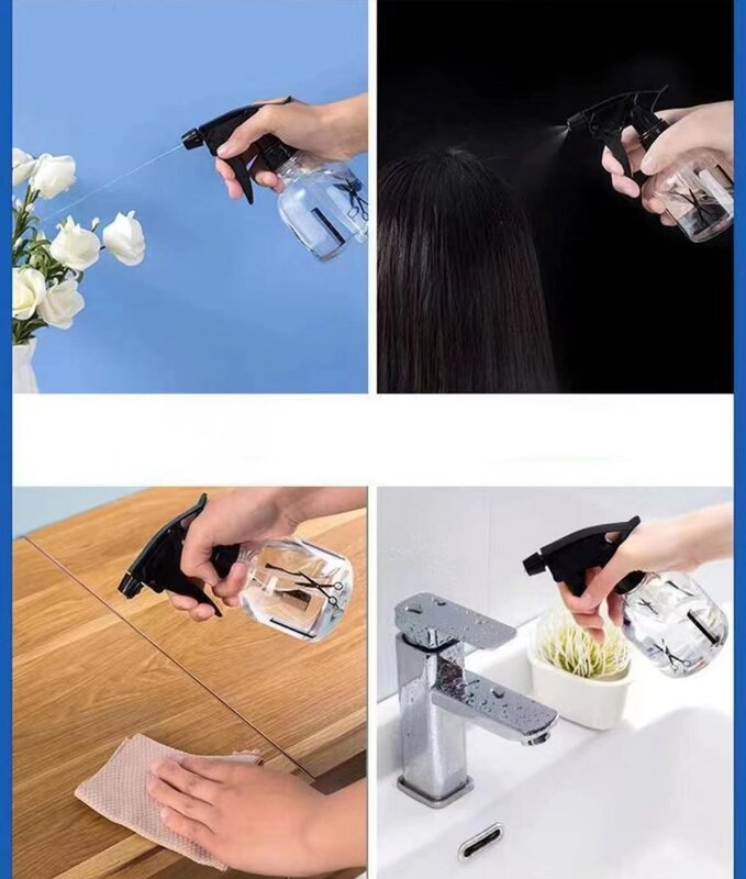 250ml Hairdressing Spray Bottle Refillable Plastic Dispenser Bottle Salon Barber Hair Tools Water Sprayer Make-up Container