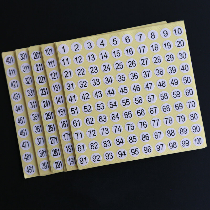 สติกเกอร์ตัวเลข1-500สำหรับยาทาเล็บสีเจลเคลือบเงาทำเครื่องหมายฉลากดิจิตอลหมายเลขเครื่องมือทำเล็บสติกเกอร์แท็ก10มม.