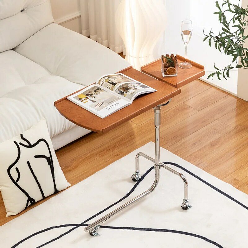 Mid-Ancient leggio in legno massello divano Trolley regolabile soggiorno e comodino Mobile in legno tavolino da tè