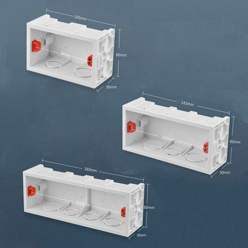 Caja de montaje estándar de plástico Universal, caja de cableado de empalme de PVC, casete interno eléctrico
