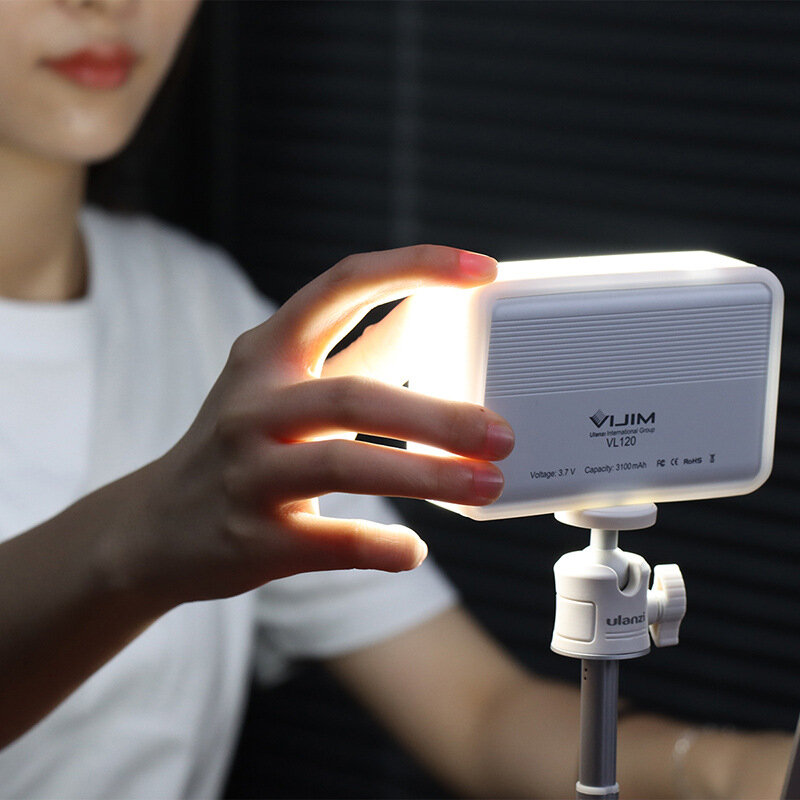 VIJIM VL120 kamera LED portabel, lampu suasana warna ganda suhu dapat disesuaikan dengan silikon lembut