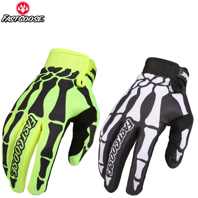 FASTGOOSE Skeleton Gloves Motorcycle Motocross Off Road MX BMX MTB ATV Guantes Moto Bicycle Touch Screen Cycling Gloves Q