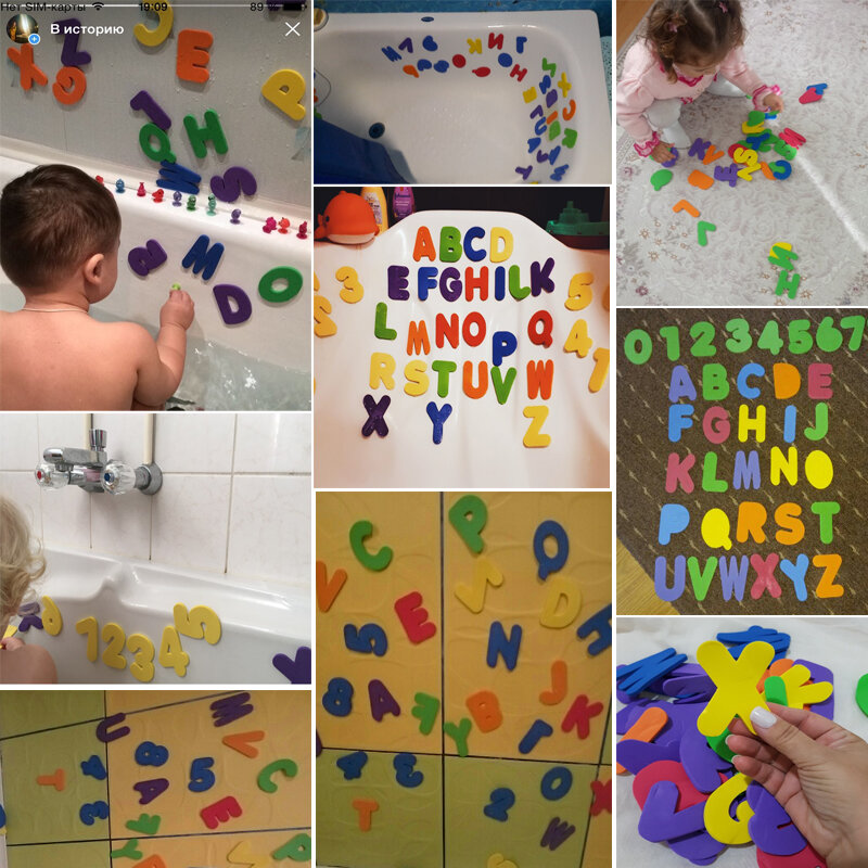36 шт., Детские буквенно-цифровые игрушки для ванной
