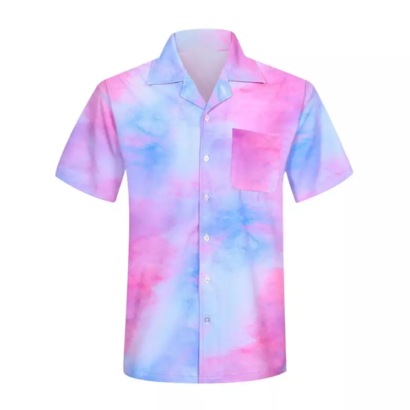 Men's shirt 2024 new style printed lapel short-sleeved Hawaiian vacation summer casual breathable street outdoor work daily