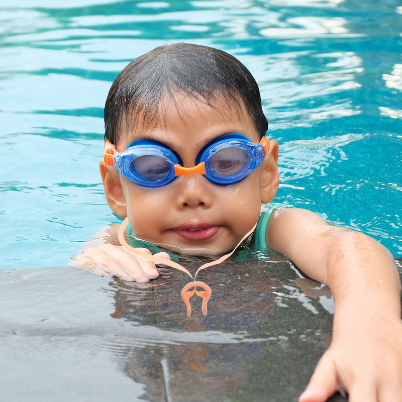 6pcs Silicone Swimming Nose Clip with Strap Nose Protection Swimming Accessory for Kids and Adult