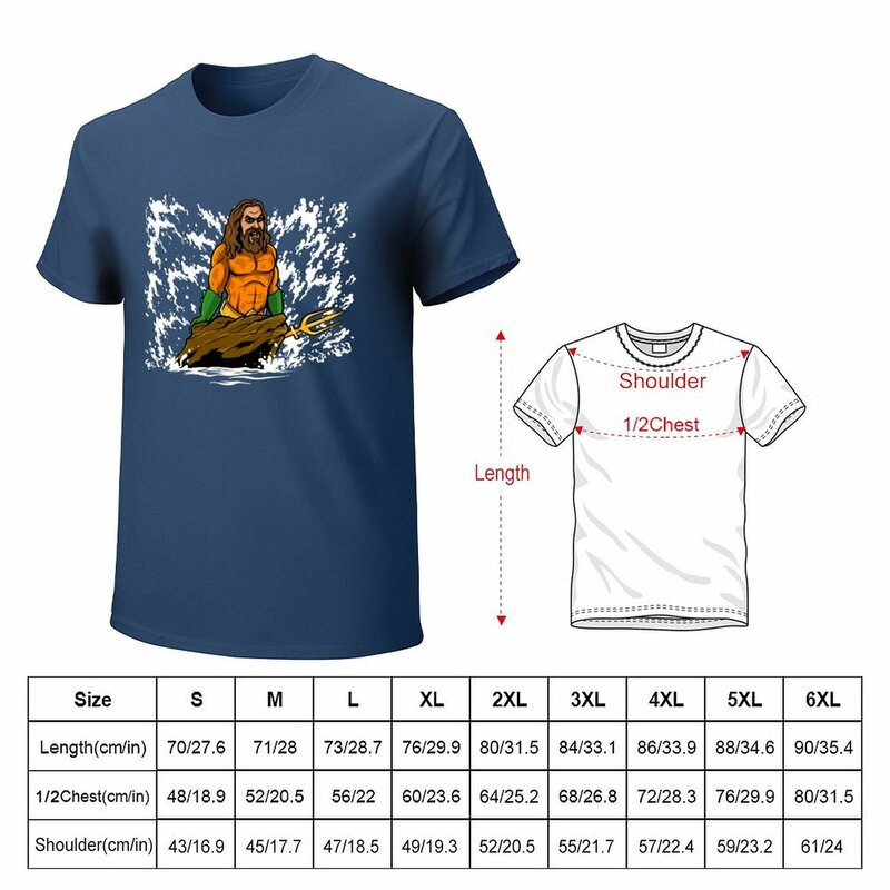 Camiseta gráfica de O Pequeno Rei dos Mares masculina, camiseta preta, grande e alta