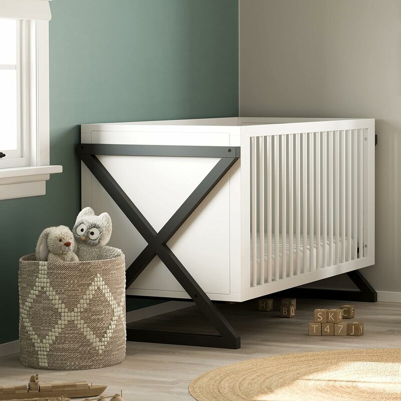 Łóżeczko rozkładane Storkcraft Equinox 3 w 1 (szare) – łatwe konwertuje łóżko dziecięce i leżak, 3-pozycyjny materac regulowany