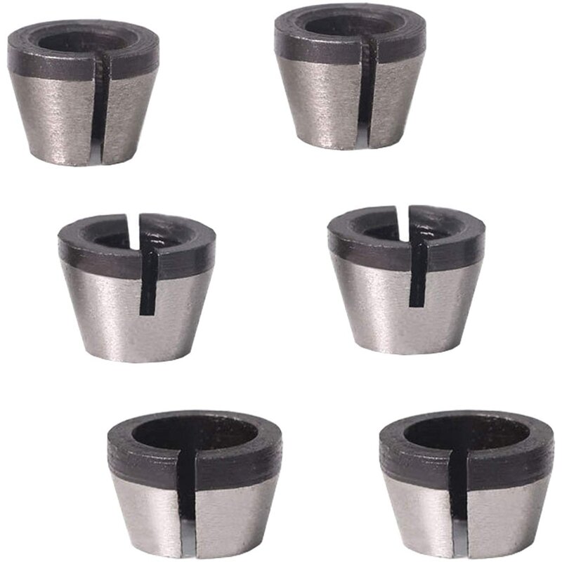 6Pcs High Precision 6Mm 6.35Mm 8Mm Router Collet Chuck Adapter For Engraving Trimming Machine