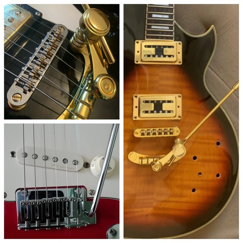 1szt Mostek gitarowy Pull Plate Gitara elektryczna Chromowany mostek Tailpiece Tremolo Dla LP Dla SG Gitary Mosty Akcesoria