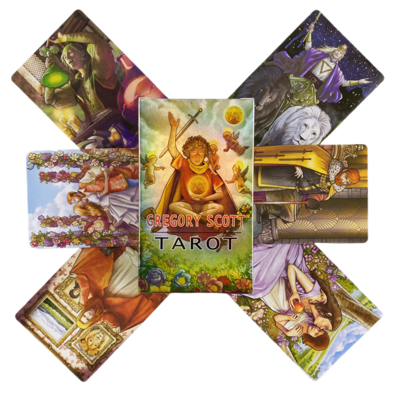 Cartes de tarot Gregory Scott, A 78, Oracle English Visions, Deck Ination Edition, Borad Playing Games