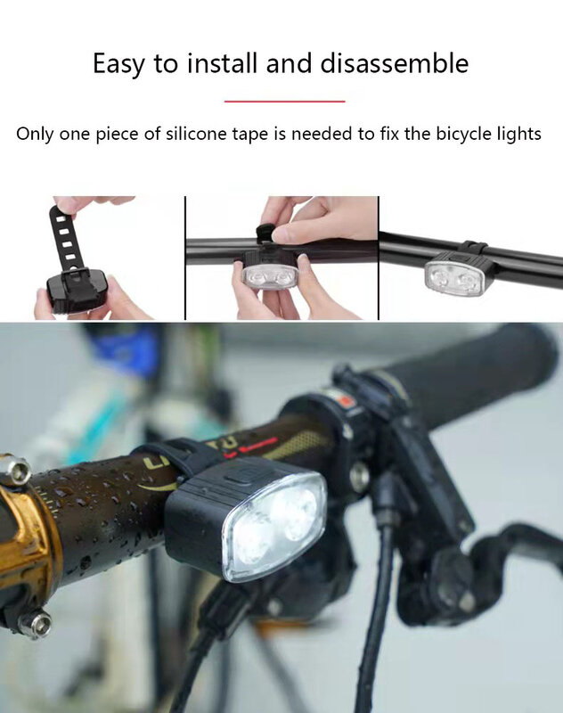 ชุดไฟหน้าและไฟท้ายจักรยานชาร์จด้วย USB อุปกรณ์ขับขี่ไฟหน้าจักรยานภูเขา