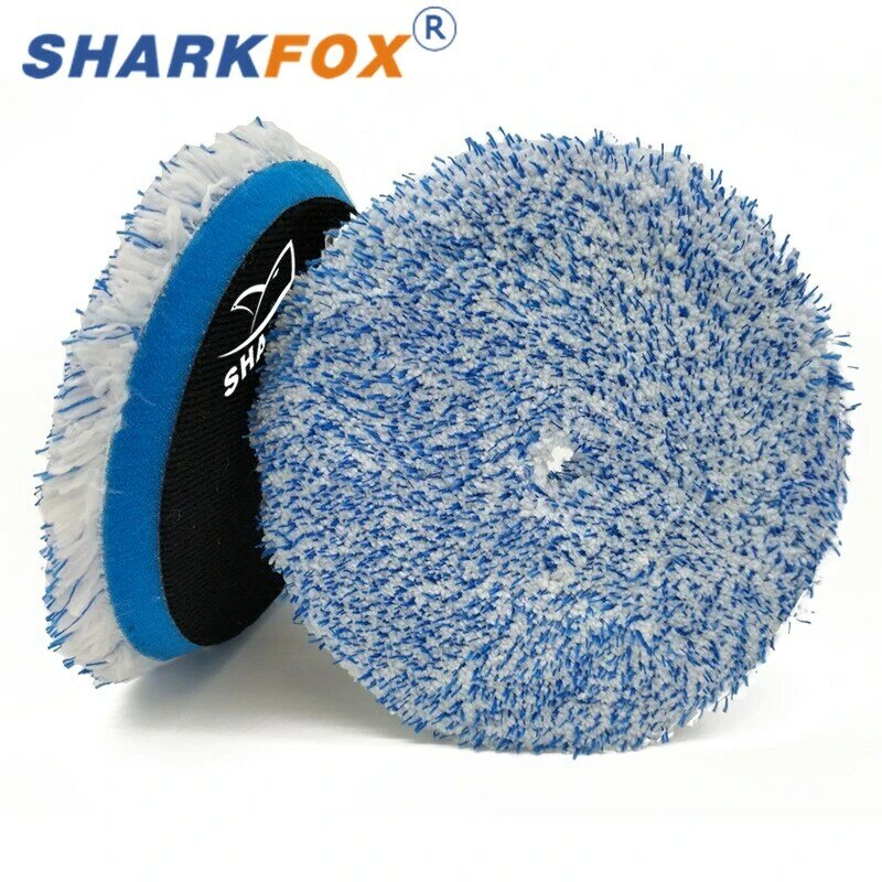 Sharkfox 극세사 연마 패드, DA/RO 자동차 광택기용 휠, 차체 광택제, 5 인치, 6 인치, 1 개