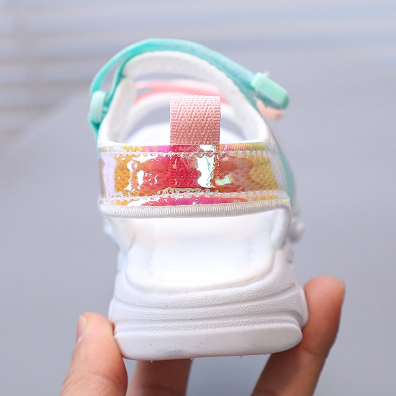 Baywell sandali per ragazze scarpe estive per bambini moda appartamenti morbidi leggeri sandali per neonati per bambini scarpe Casual da spiaggia per bambini