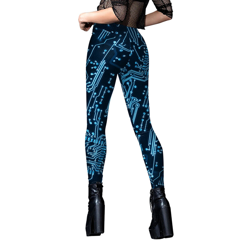 Fccexio moda feminina inteligência artificial padrão impressão legging das mulheres leggings de fitness push up estiramento leggins mujer