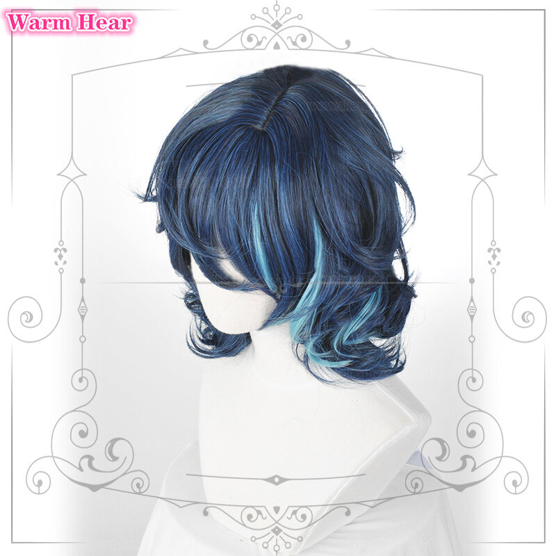 Tsumugi-Peluca de Cosplay Aoba ES Tsumugi Aoba, azul, resaltado, resistente al calor, fiesta de Halloween, pelucas + gorro de peluca