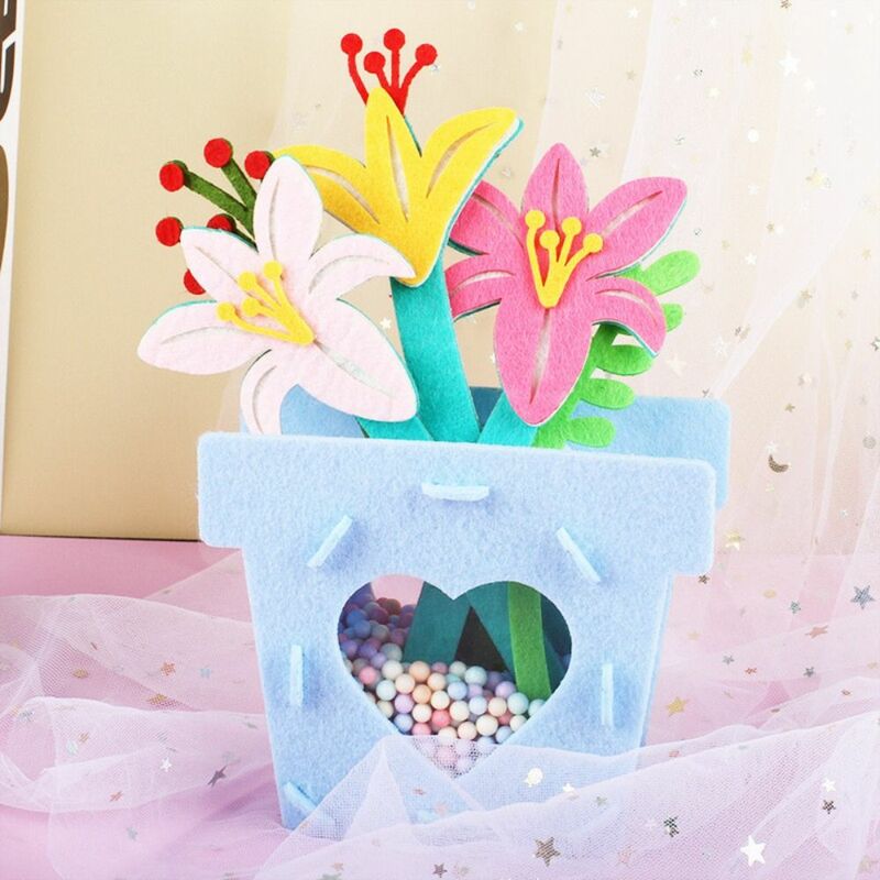 Perline fai da te vaso di fiori artigianato giocattoli artigianato Bouquet garofani fatti a mano pianta in vaso giocattolo pianta in vaso tulipano madre