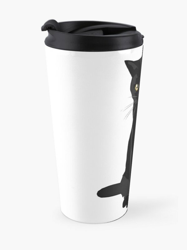 Czarny kot kubek podróżny do kawy filiżanki do kawy zestawy czarny kubek kawy miska