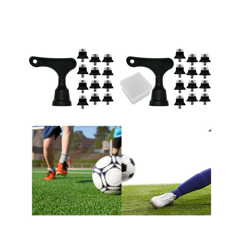 耐久性のあるサッカークリーンアップ交換用スタッド、サッカースタッド、アスレチックスニーカー、トレーニング競技、13mm、16mm、m5ネジin、12個