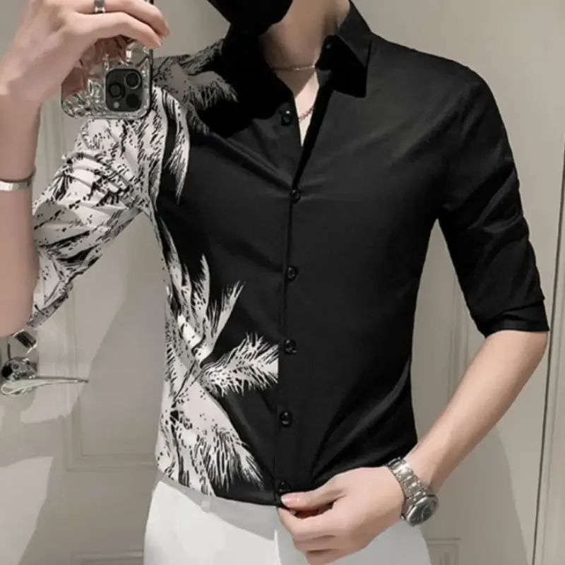 Herren hemd mit Aufdruck Hawaii bedruckte Herren hemden Halbarm Mode 2024 Ärmel normale Original Button Up Sale Seide neu in