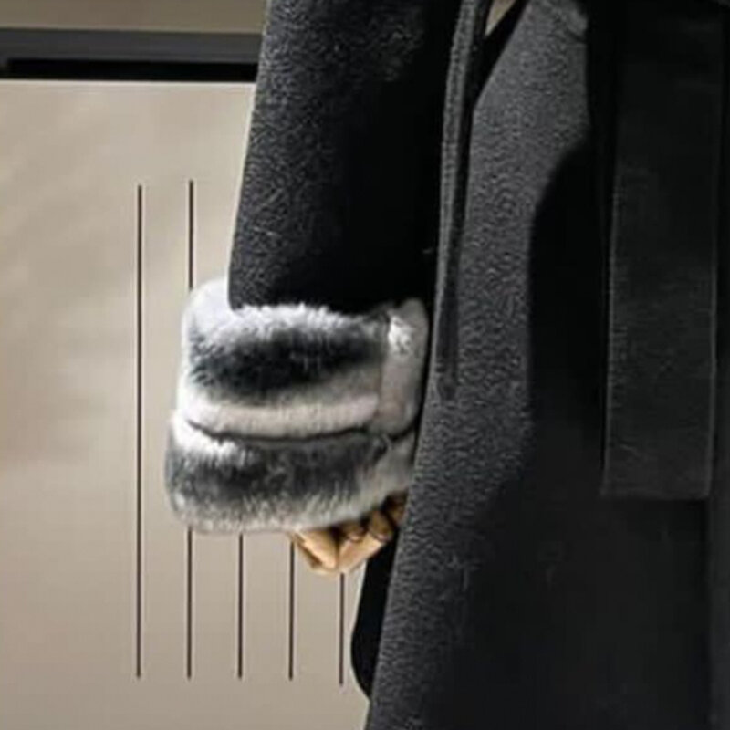 Prawdziwe futro kołnierz najlepiej sprzedająca się moda zimowa ciepłe wysokiej jakości naturalne futro królika Rex mankiety