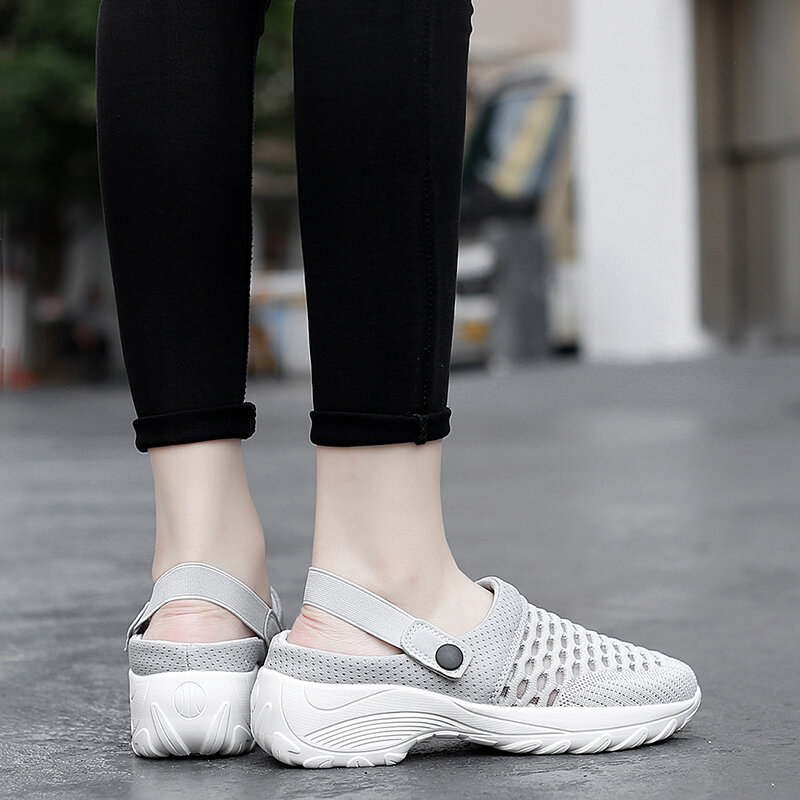 STRONGSHEN-Zapatillas de plataforma informales Para mujer, sandalias de malla antideslizantes, transpirables, Para caminar al aire libre