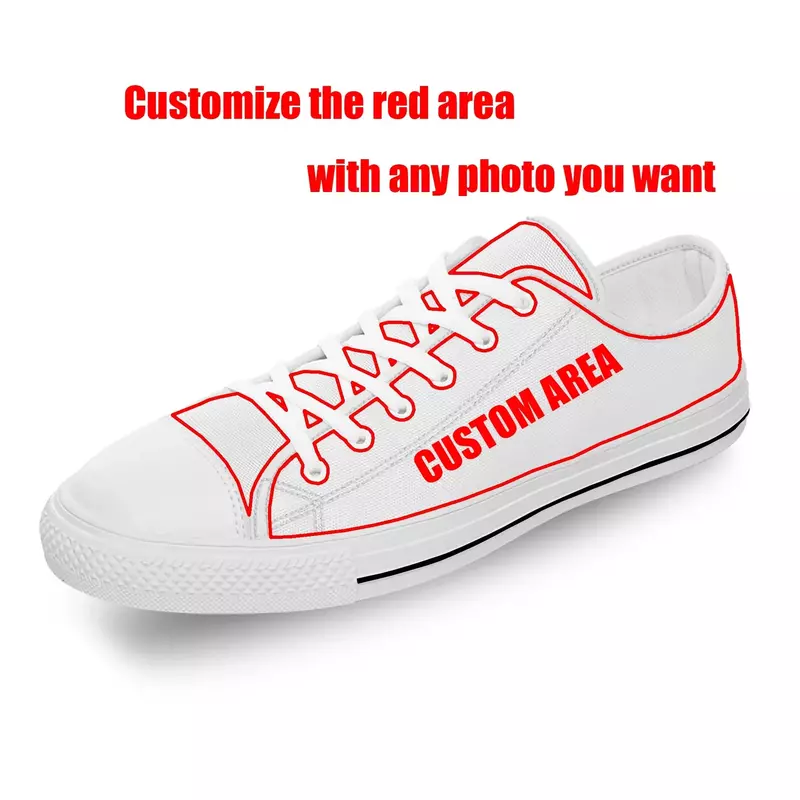 Custom Low Top Canvas Sneakers para homens e mulheres, Low Top, sapato personalizado, impressão 3D, casual, adolescente, alta qualidade
