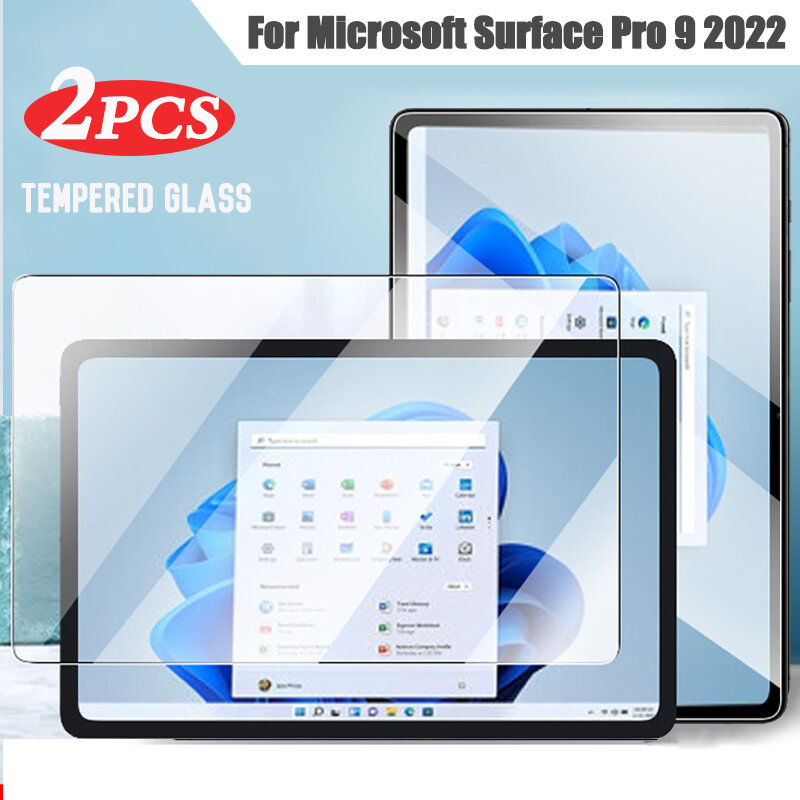 Protetor de tela de vidro temperado, anti-risco, bolha livre película protetora, 9H, Microsoft Surface Pro 9, 5G, 2022