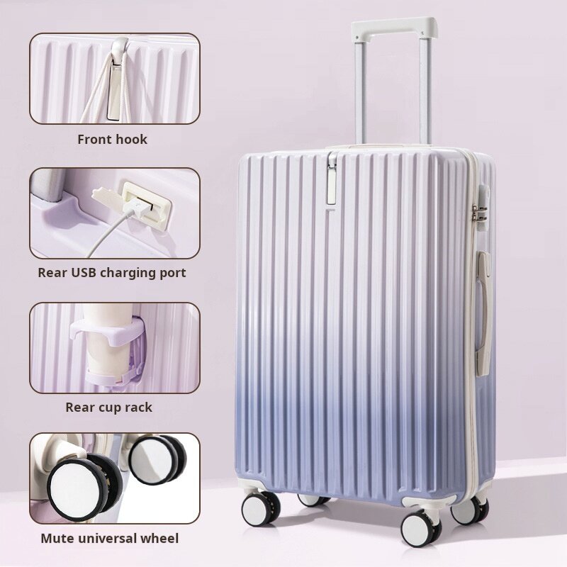 Koffers Met Reiswielen Reizen Mannen En Vrouwen 24Inch Travel Trolley Case Instappen Koffer Met Cijferslot Bagage