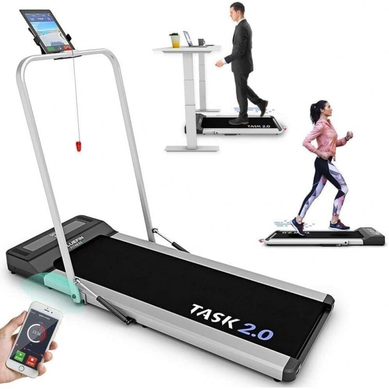 Bluefin Fitness Kick 2.0 | Task 2.0 | Innovative High-Speed Folding Treadmill | Home Walkpad | Joint Protection Tech | Compact W