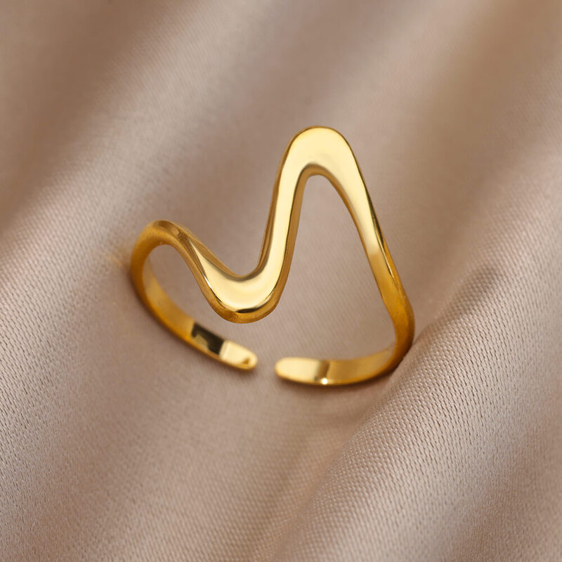 Edelstahl ringe für Frauen ästhetisches Herz Gold Farbe Ehering wasserdichter Schmuck Finger Zubehör versand kostenfrei Geschenk