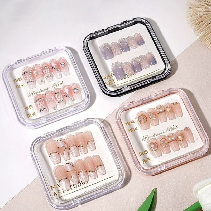 Exquisite Transparent Plastic Packaging Box Nail Enhancement Storage Jewelry Necklace Display Gift Box