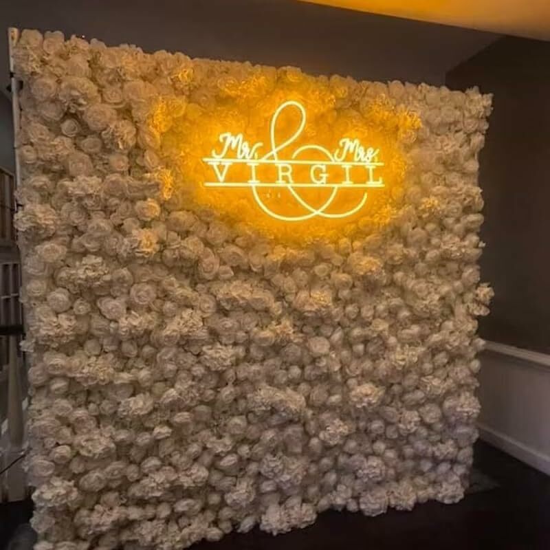 Letrero de neón con nombre personalizado para boda, telón de fondo LED, decoración de pared, recepción USB, regalos para aniversario