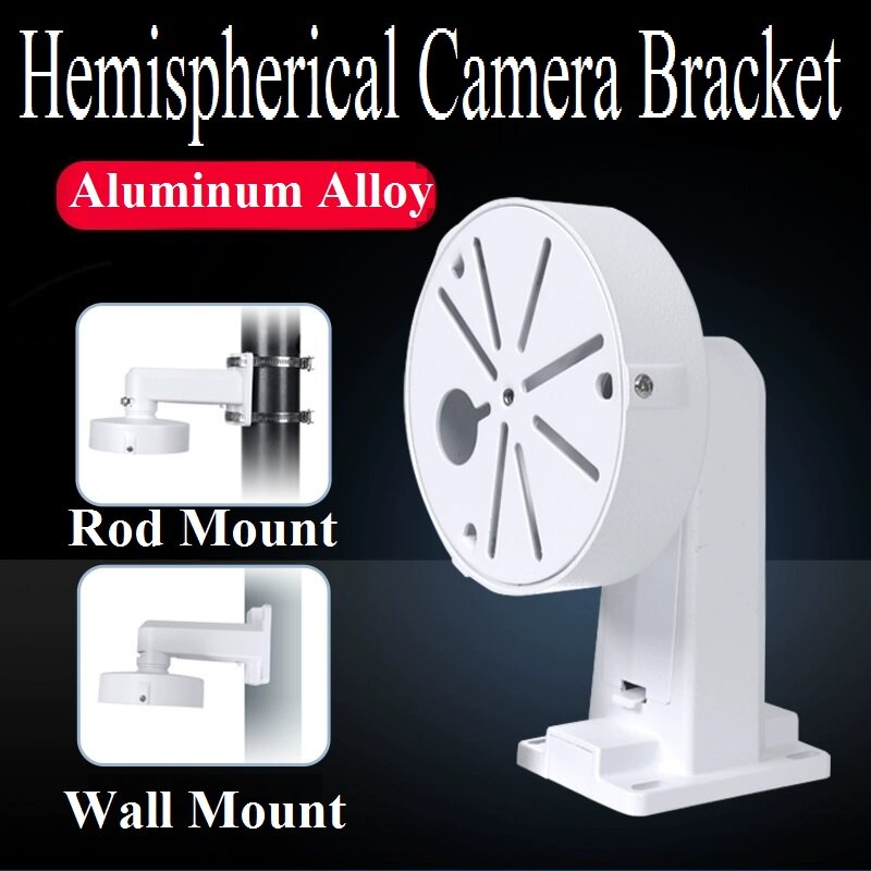 Varilla de Soporte Universal hemiesférica de aleación de aluminio, montaje en pared para cámara de torreta de cúpula CCTV, cavidad integrada para cables ocultos