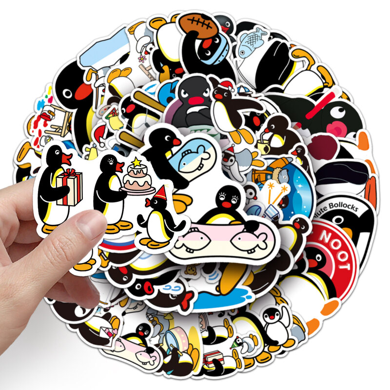 50 buah stiker grafiti seri kartun Penguin lucu cocok untuk helm Laptop Dekorasi Desktop mainan stiker DIY grosir