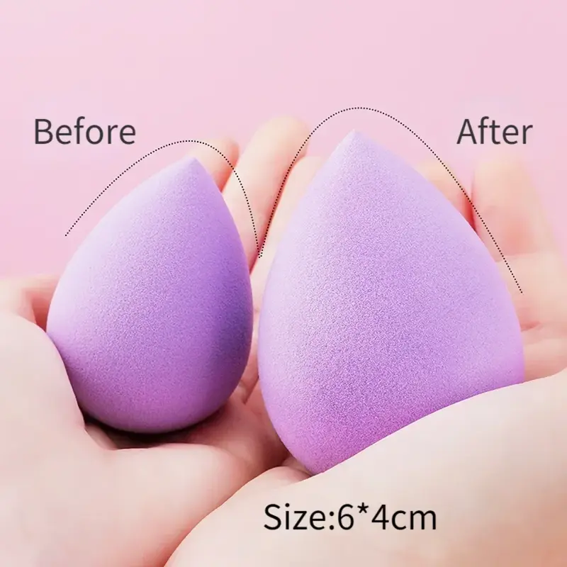 1-4pcs Empty Transparent Puff Holder Drying Box Storage Case Portable Sponge Stand Cosmetic Egg Shaped Rack Makeup Puff Holder