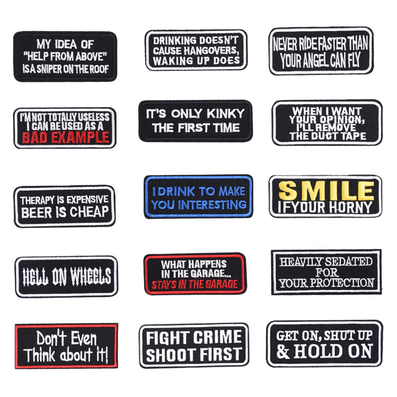 Hete Verkopende Woorden Borduurwerk Patch Brief Stickers Diy Badges Thermoadhes Ijzer Op Patches Naaien Stof Accessoires Jas Tas