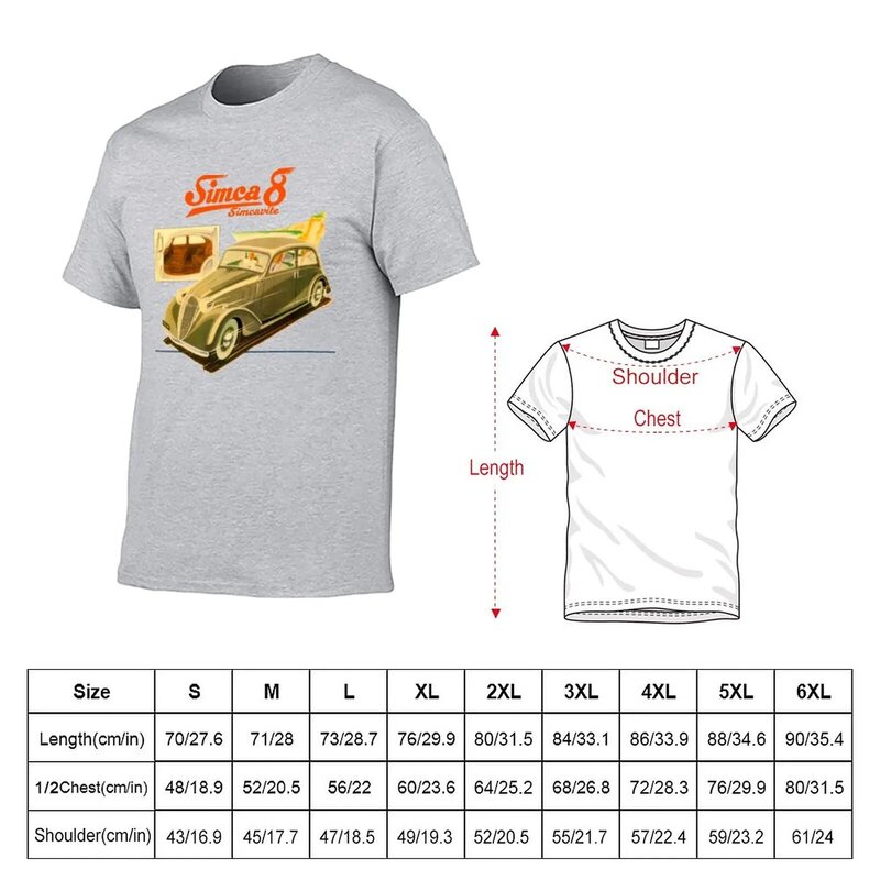 SIMCA-Camisetas gráficas 8 - ADVERT masculinas, tops plus size, roupas fofas, roupas masculinas, novo