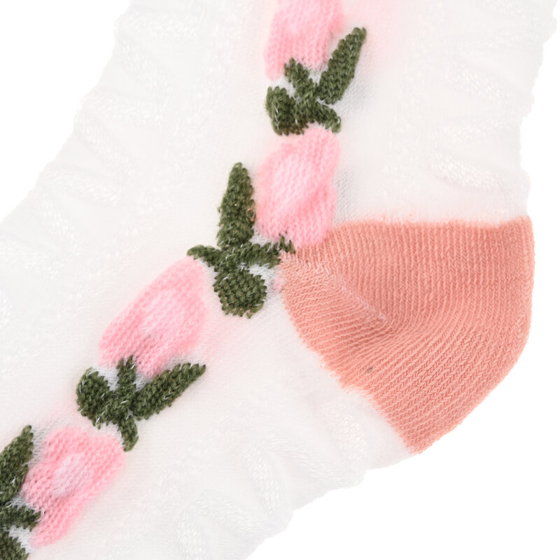 Носки в стиле "Лолита" Носки в стиле Харадзюку Носки с цветком вишни Носки без пятки Белые носки