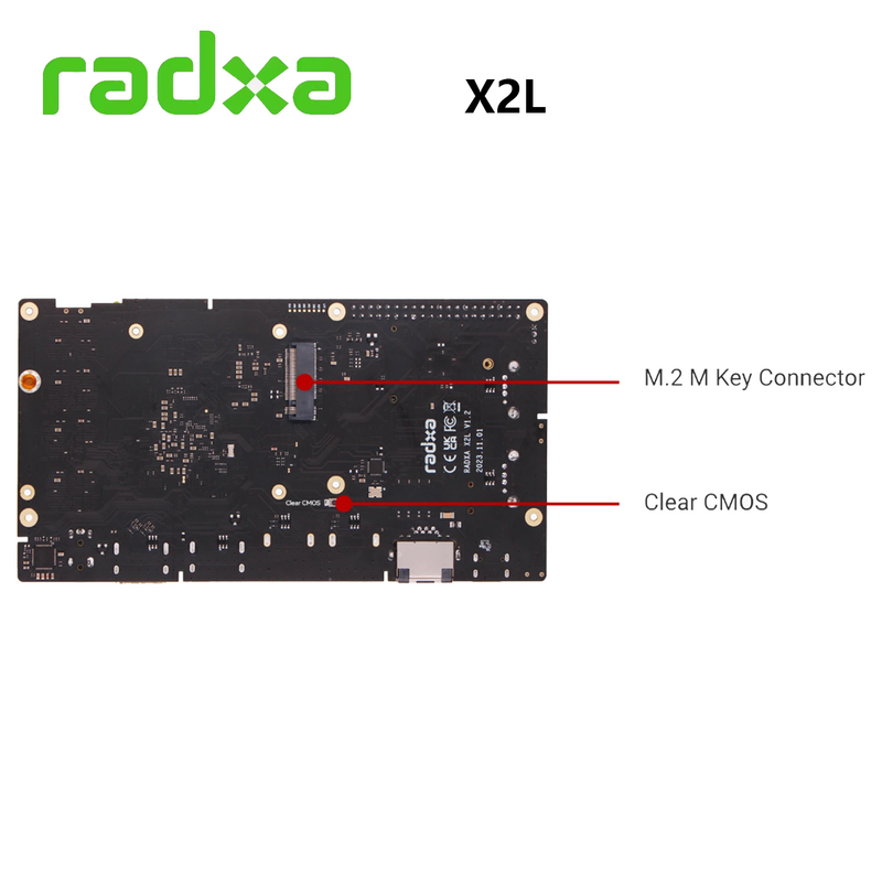 RADXA-X2L Development Board, Intel X86, combinado com RPi 2040 Intel®Celeron Celeron®Processador Quad-Core J4125, 4 Threads