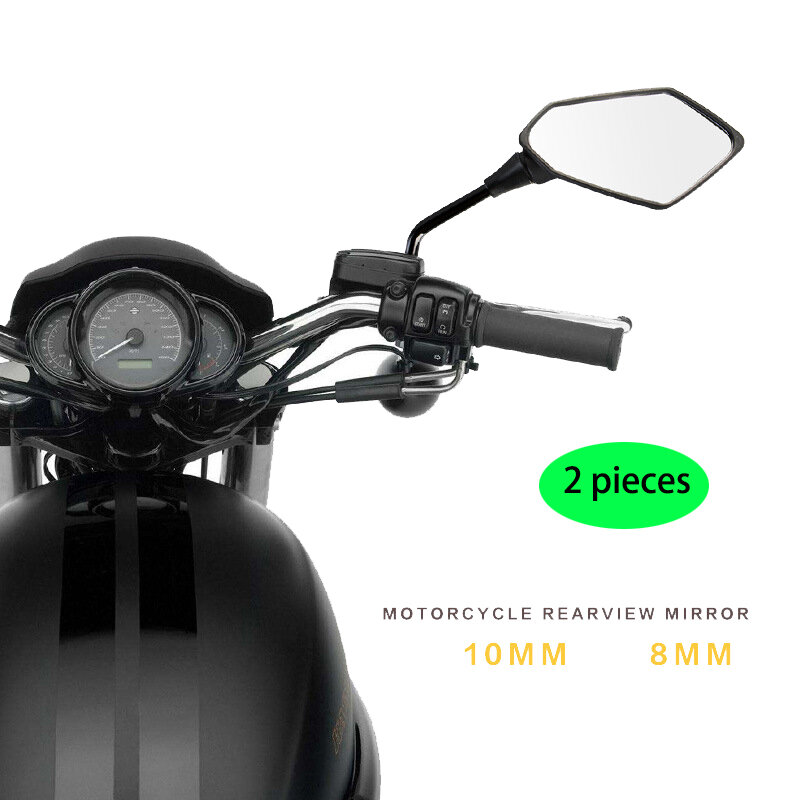 Зеркало мотоциклетное Выпуклое универсальное, 8/10 мм, 2 шт./пара
