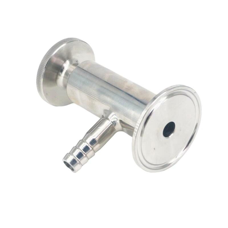 8mm/10mm tubo farpado tri braçadeira 0.5 "1.5" virola o/d 25.4mm/50.5mm 304 válvula de amostragem sanitária de aço inoxidável