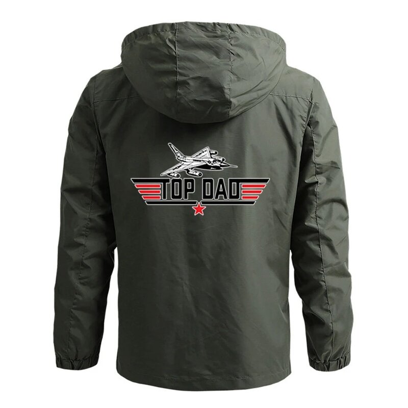 TOP DAD TOP GUN Movie Men Printing Spring and Autumn Classic Casual Popular Simplicity Four-Color Trench Coat Top Clothing